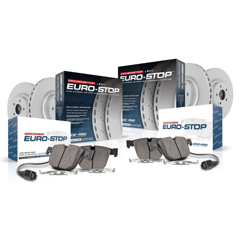 PowerStop | EuroStop Premium Disc Brake Pad & Rotor Kit - Avant & Arrière - A6 / A6 Quattro / A7 Quattro 2012-2018