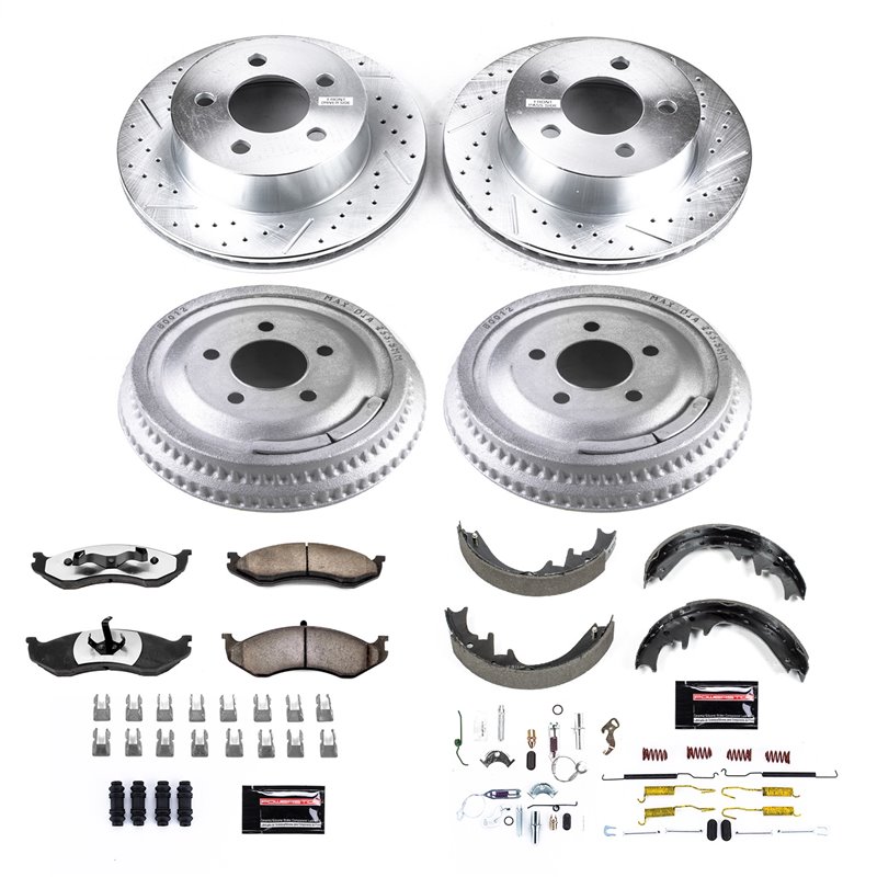 PowerStop | Z36 Severe-Duty Drum/Shoe & Rotor/Pad Kit - Cherokee 2.5L / 4.0L 1999-2001