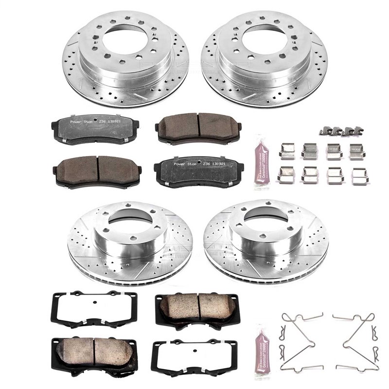 PowerStop | Z36 Severe-Duty Disc Brake Pad & Rotor Kit - Avant & Arrière - Sequoia Limited / SR5 4.7L 2001-2007
