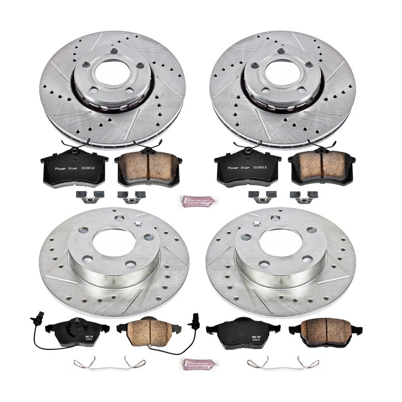 PowerStop | Z23 Evolution Sport Disc Brake Pad & Rotor Kit - Avant & Arrière - A4 / A4 Quattro 1.8T / 3.0L 2002-2005