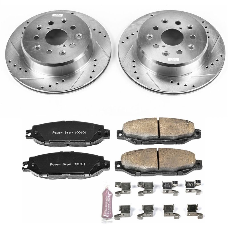PowerStop | Z23 Evolution Sport Disc Brake Pad & Rotor Kit - Rear - SC300 Base / SC400 3.0L / 4.0L 1992-2000 PowerStop Brake ...