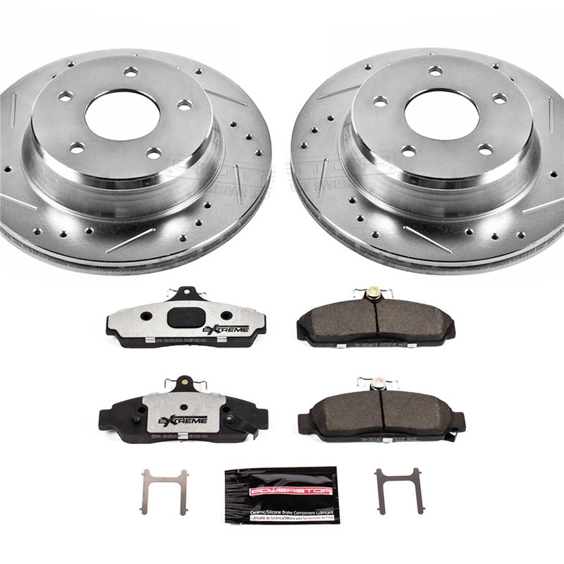 PowerStop | Z26 Street Warrior Disc Brake Pad & Rotor Kit - Front - Corvette Base / Indianapolis 500 Pace Car 5.7L 1984-1987 ...