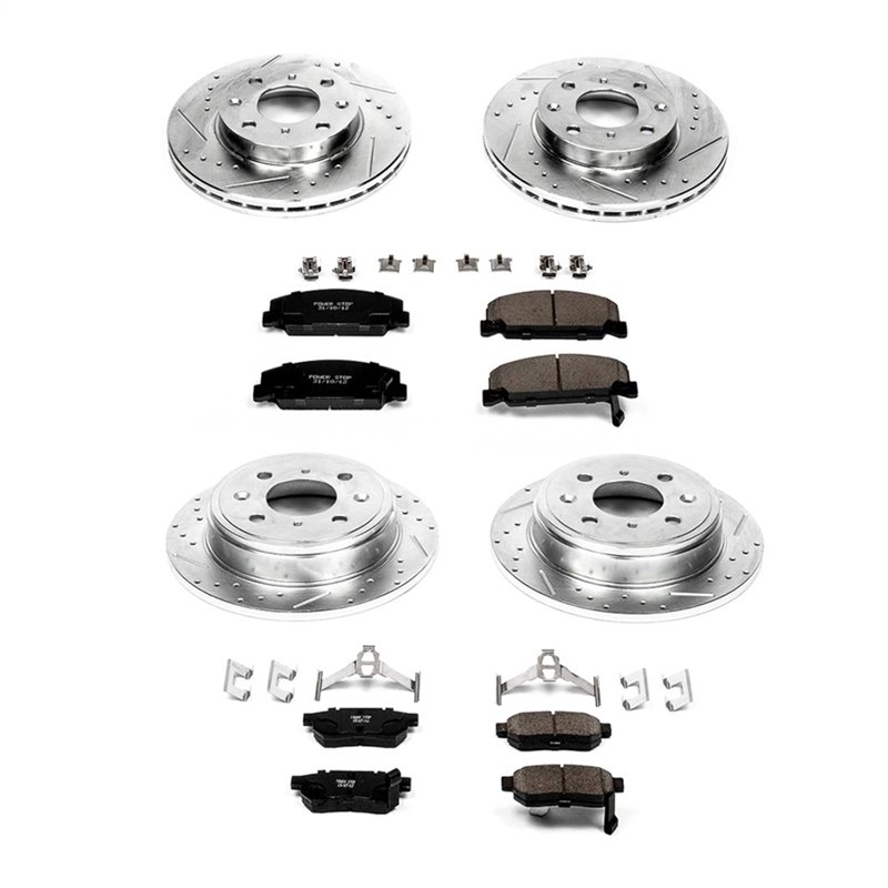 PowerStop | Z23 Evolution Sport Disc Brake Pad & Rotor Kit - Avant & Arrière - Civic Si / Civic del Sol 1.6L 1992-1997