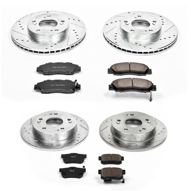 PowerStop | Z23 Evolution Sport Disc Brake Pad & Rotor Kit - Avant & Arrière - Prelude Base / Type SH 2.2L 1997-2001