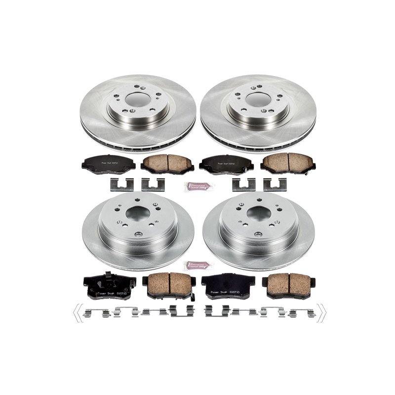PowerStop | Disc Brake Pad & Rotor Kit - Avant & Arrière - CR-V 2.4L 2005-2006