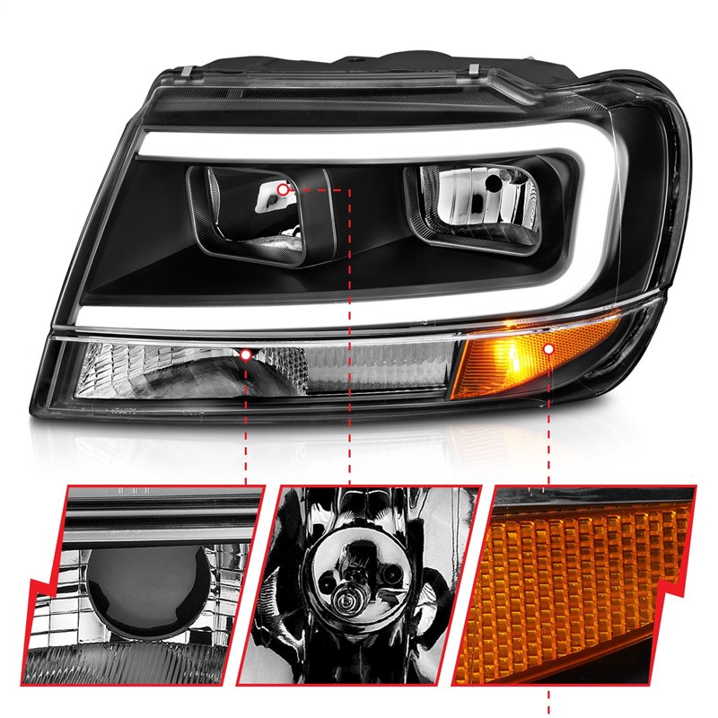 Anzo USA | Crystal Headlight Set - Grand Cherokee 4.0L / 4.7L 1999-2004