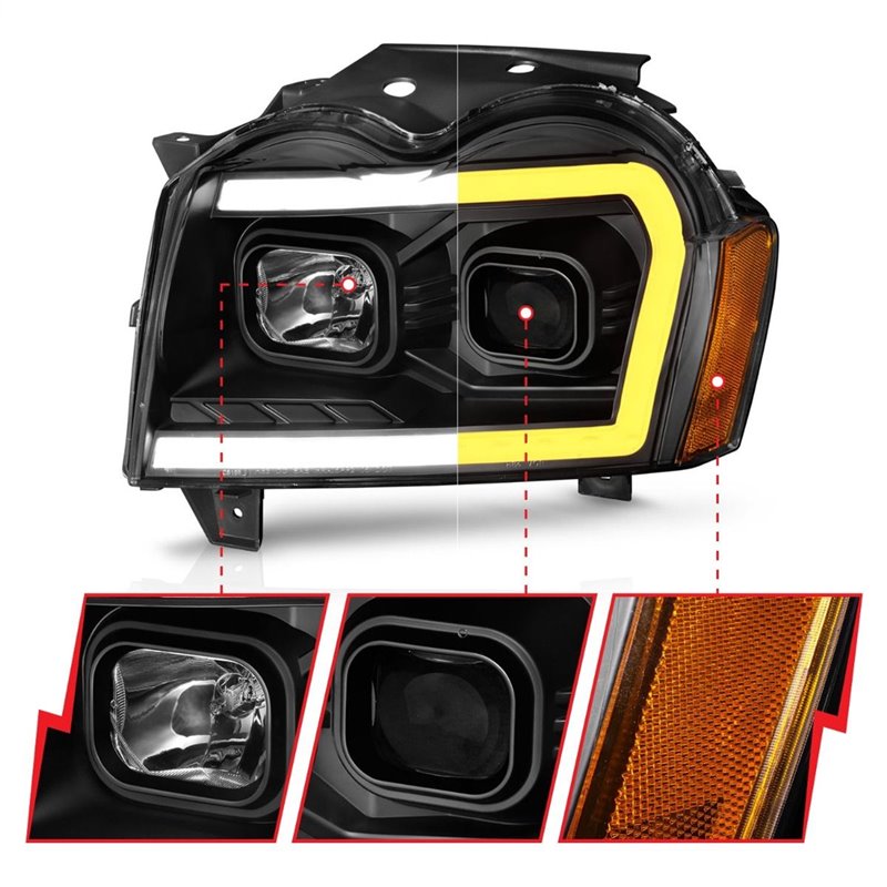 Anzo USA | Projector Headlight Set - Grand Cherokee 2005-2007