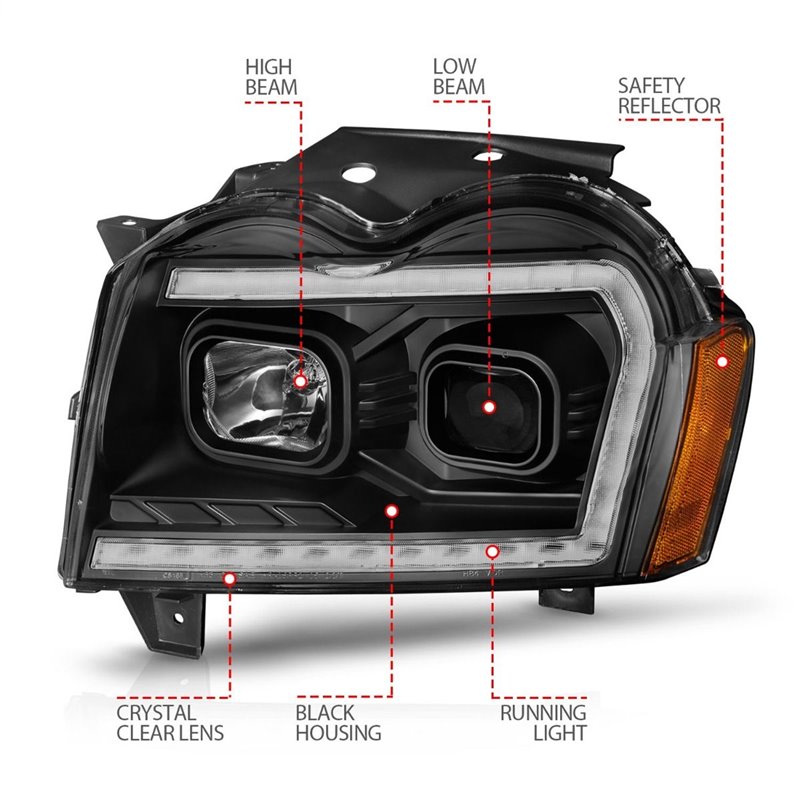 Anzo USA | Projector Headlight Set - Grand Cherokee 2005-2007