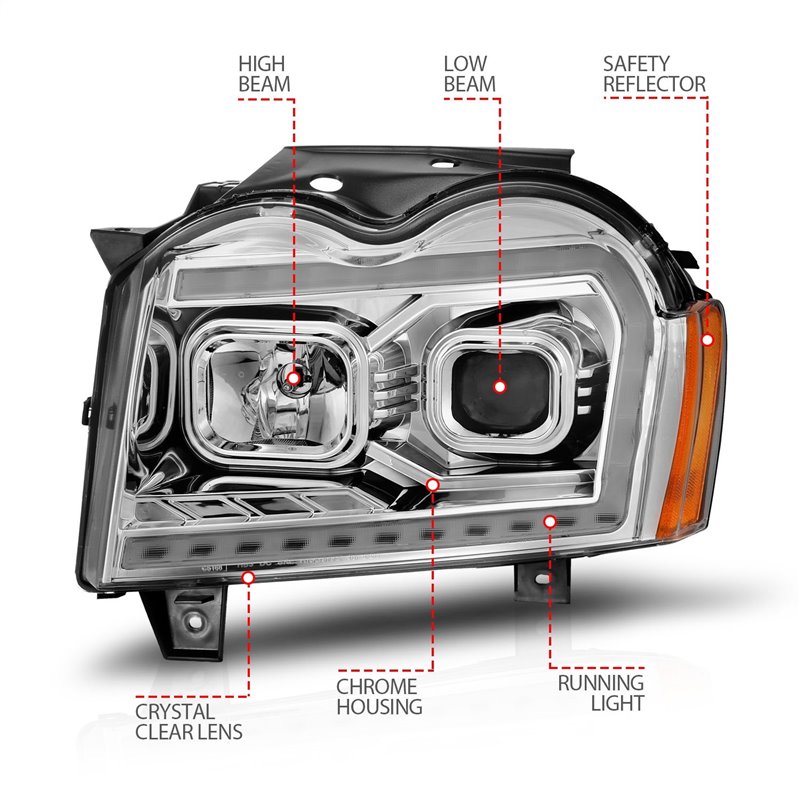 Anzo USA | Projector Headlight Set - Grand Cherokee 2005-2007