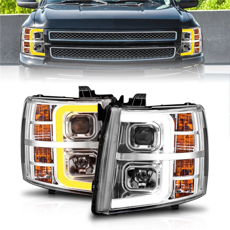 Anzo USA | Projector Headlight Set - Silverado 1500 / Silverado 2500 HD / Silverado 3500 HD 2007-2013