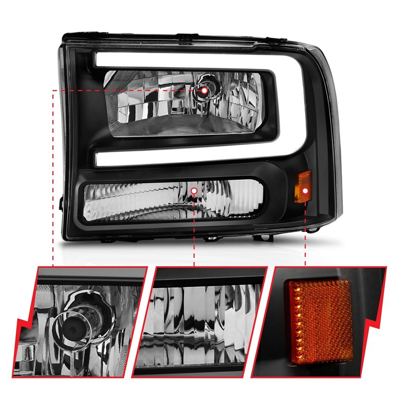 Anzo USA | Crystal Headlight Set - Excursion / F-250 / F-350 2000-2004 Anzo USA Headlights