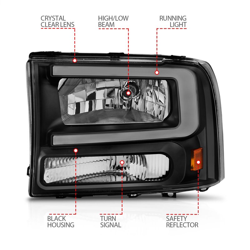 Anzo USA | Crystal Headlight Set - Excursion / F-250 / F-350 2000-2004 Anzo USA Headlights