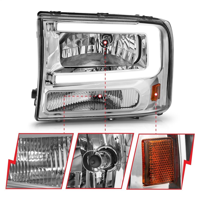 Anzo USA | Crystal Headlight Set - Excursion / F-250 / F-350 2000-2004 Anzo USA Headlights