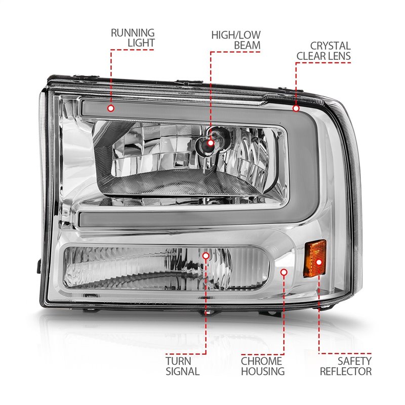 Anzo USA | Crystal Headlight Set - Excursion / F-250 / F-350 2000-2004