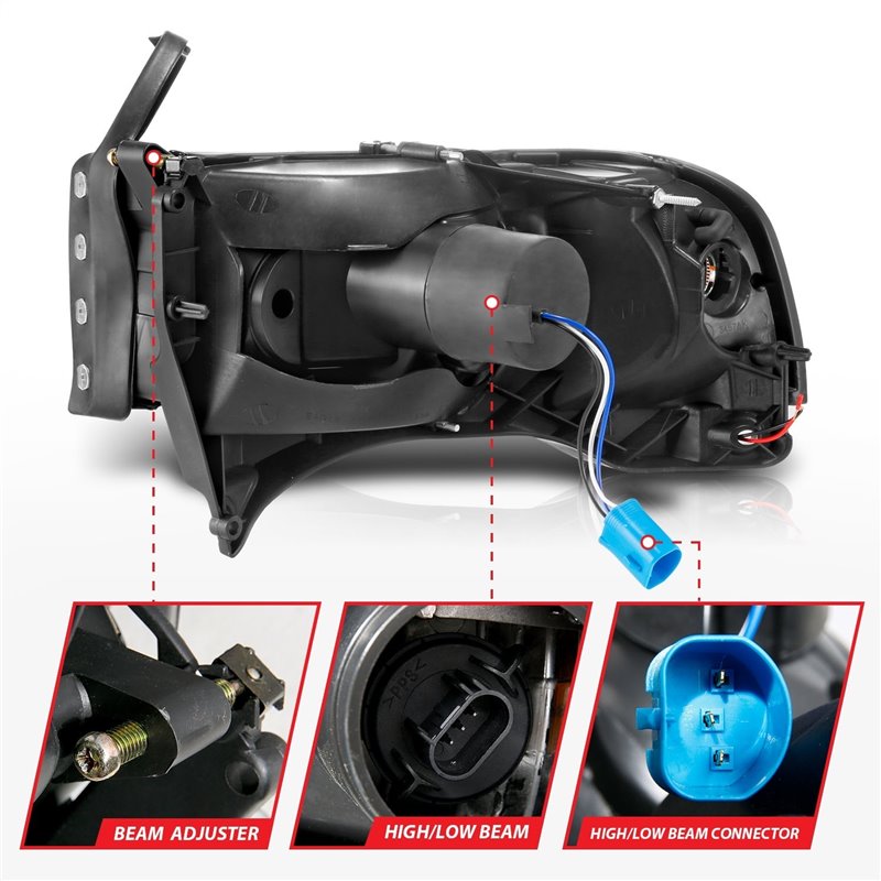 Anzo USA | LED Crystal Headlight - Ram 2500 Base / 3500 1994-2001