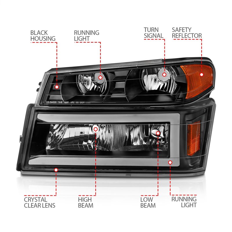 Anzo USA | Crystal Headlight Set - Colorado / Canyon 2004-2012 Anzo USA Headlights