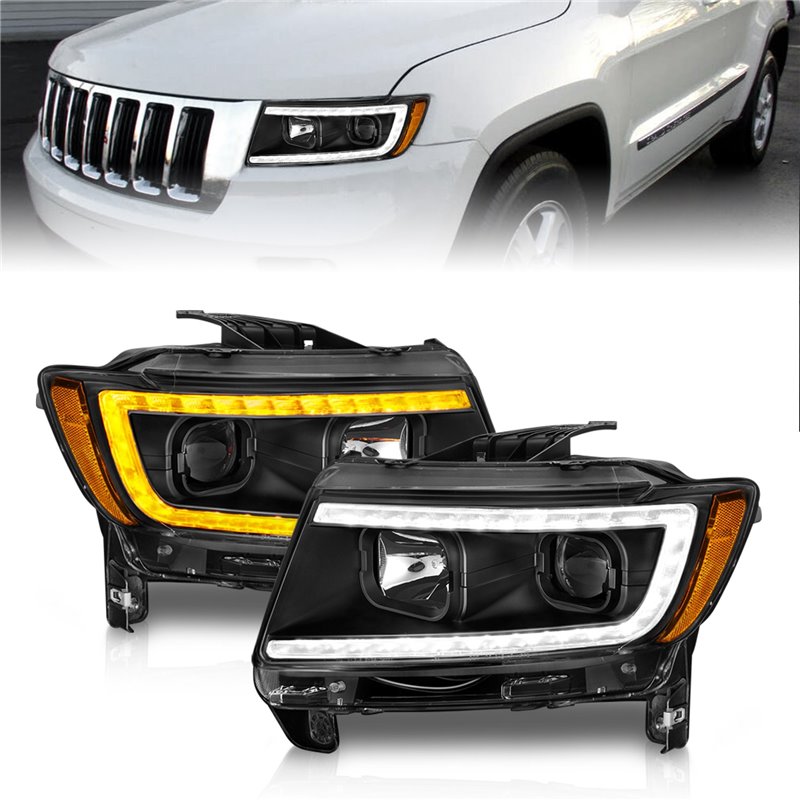 Anzo USA | Projector Headlight Set - Grand Cherokee 3.6L / 5.7L / 6.4L 2011-2013
