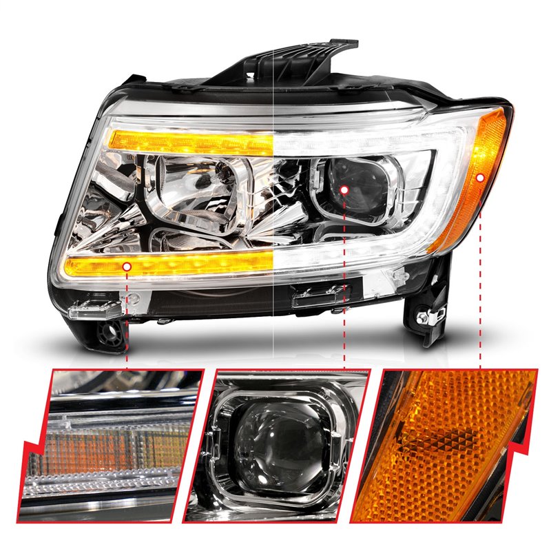 Anzo USA | Projector Headlight Set - Grand Cherokee 3.6L / 5.7L / 6.4L 2011-2013 Anzo USA Headlights