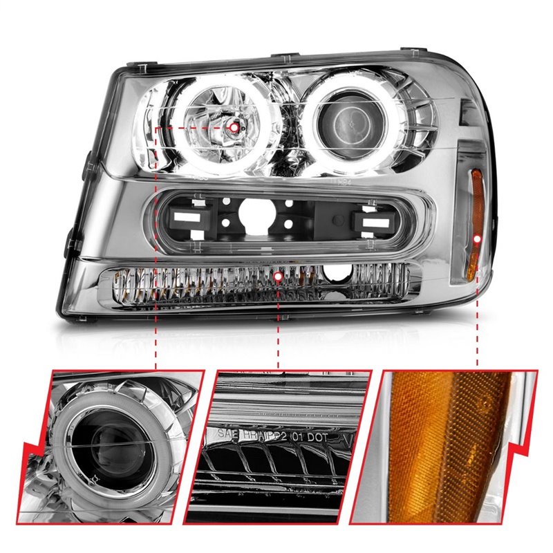 Anzo USA | Projector Headlight Set w/Halo - Trailblazer / Trailblazer EXT 2002-2009