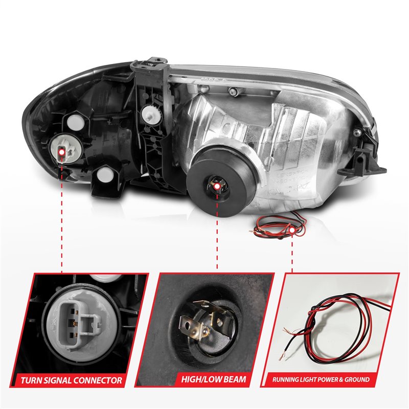 Anzo USA | Crystal Headlight Set - Tundra 3.4L / 4.7L 2000-2004 Anzo USA Headlights