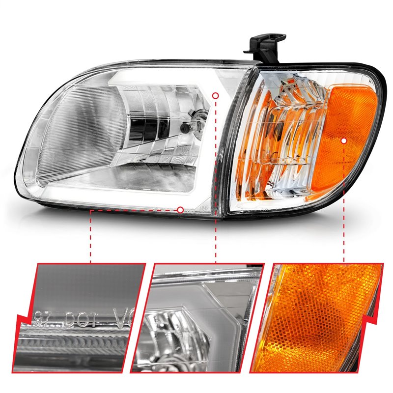 Anzo USA | Crystal Headlight Set - Tundra 3.4L / 4.7L 2000-2004 Anzo USA Headlights