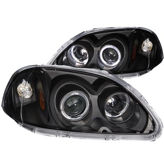 Anzo USA | Projector Headlight Set w/Halo - Civic 1.6L 1996-1998 Anzo USA Headlights