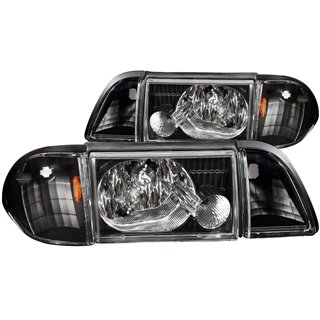 Anzo USA | Crystal Headlight Set - Mustang 2.3L / 4.9L 1987-1993 Anzo USA Headlights