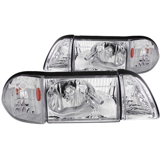 Anzo USA | Crystal Headlight Set - Mustang 2.3L / 4.9L 1987-1993 Anzo USA Headlights