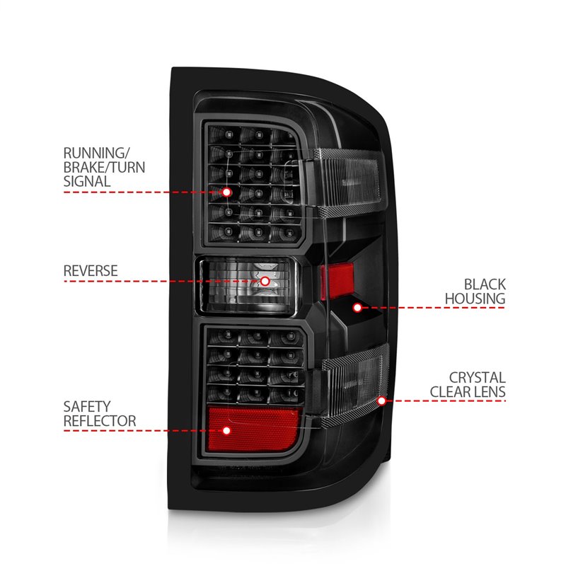 Anzo USA | LED Tail Light - Silverado 1500 / Silverado 2500 HD / Silverado 3500 HD 2014-2019