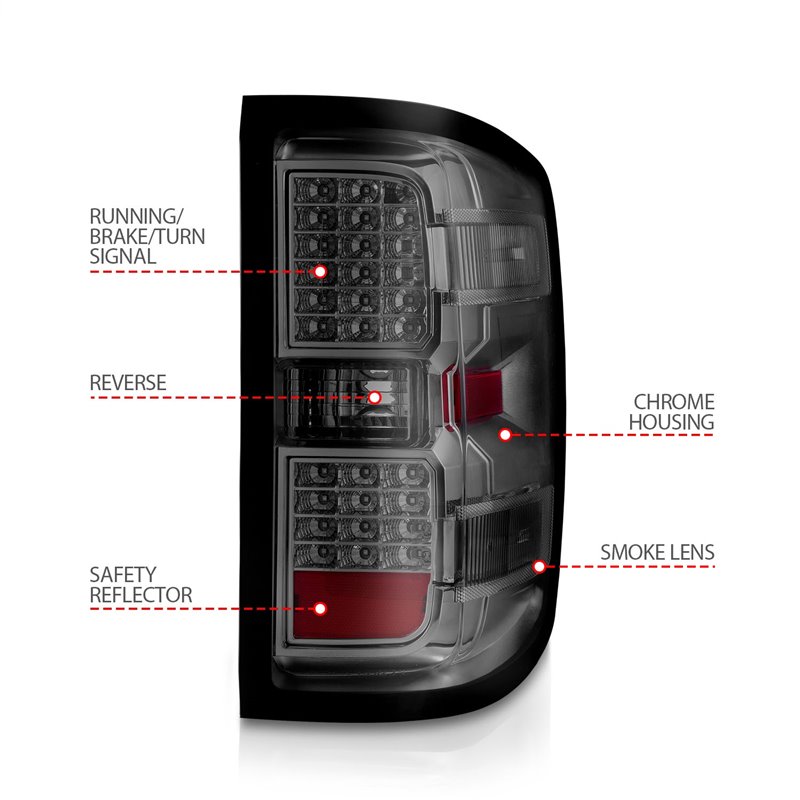 Anzo USA | LED Tail Light - Silverado 1500 / Silverado 2500 HD / Silverado 3500 HD 2014-2019