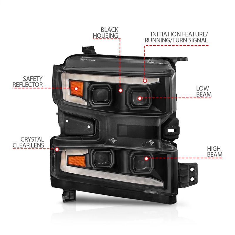 Anzo USA | LED Projector Headlight - Silverado 1500 / Limited / WT 2019-2022 Anzo USA Headlights