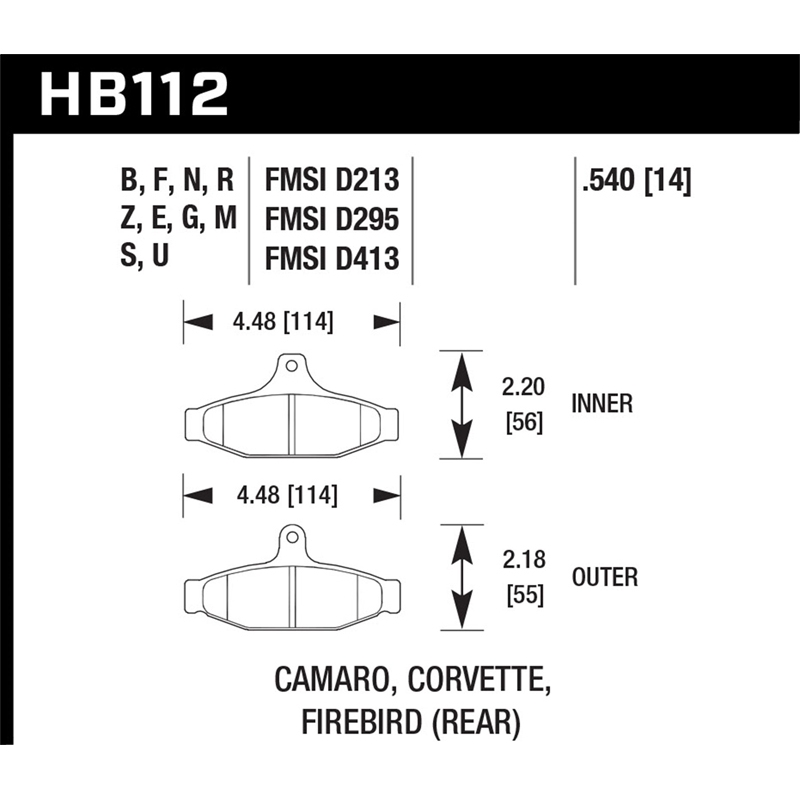 Hawk | DTC-60 Disc Brake Pad - Camaro / Corvette / Firebird 1985-1997