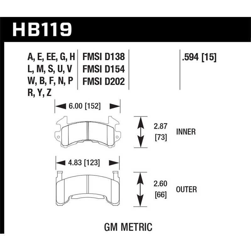 Hawk | DTC-70 Disc Brake Pad - Chevrolet / GMC / Pontiac 1978-2003