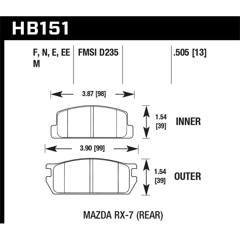Hawk | Blue 9012 Disc Brake Pad - RX-7 GSL 1.1L 1981-1985