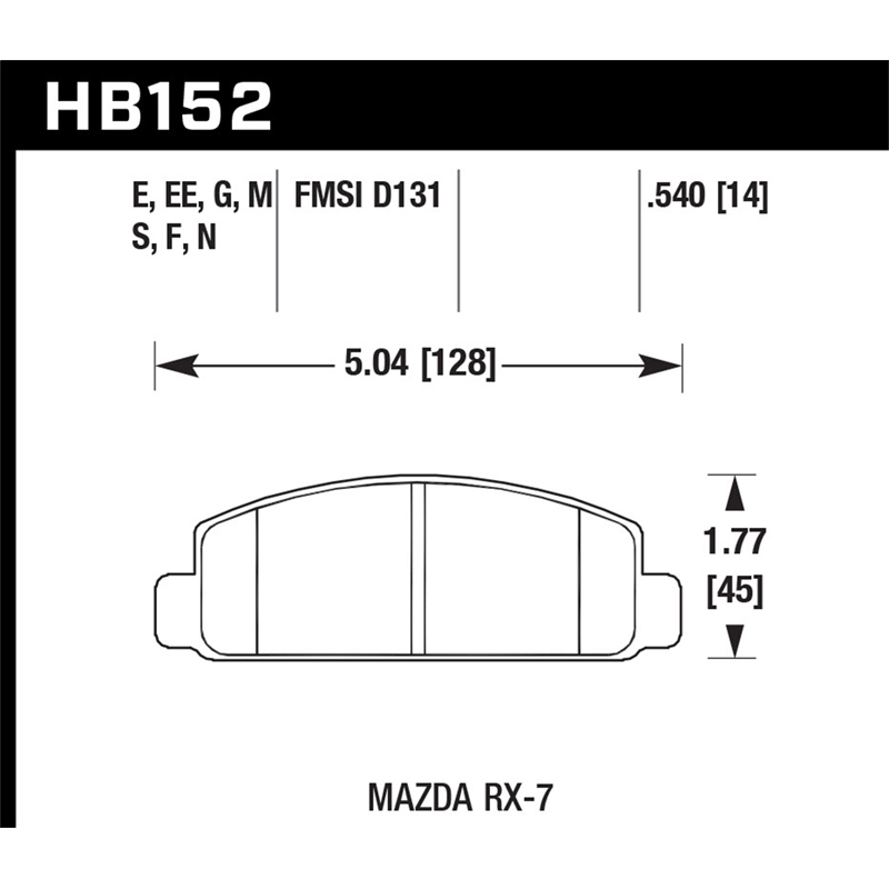 Hawk | HPS Disc Brake Pad - RX-7 1.3L 1984-1991