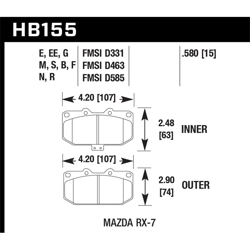 Hawk | Blue 9012 Disc Brake Pad - RX-7 1.3L 1986-1995