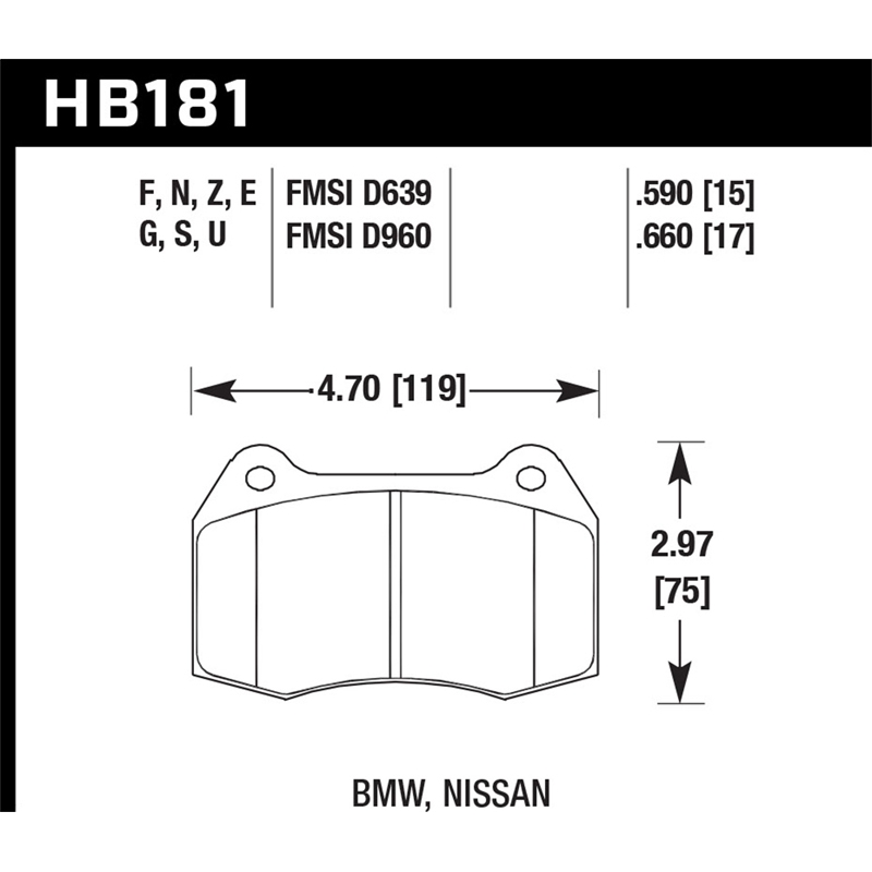 Hawk | HPS Disc Brake Pad - 840Ci / 850Ci / 550 Maranello / Skyline 1994-2002