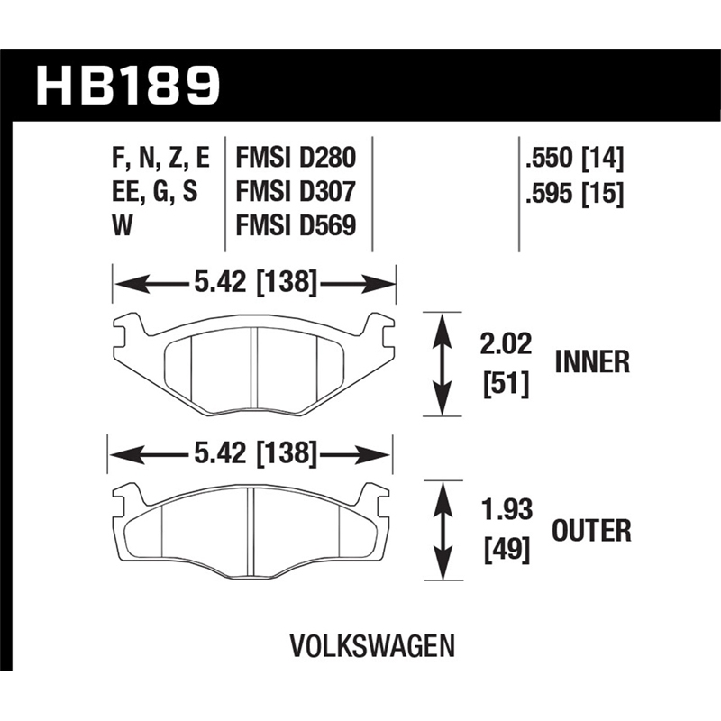 Hawk | Blue 9012 Disc Brake Pad - Golf / Jetta 1985-1992