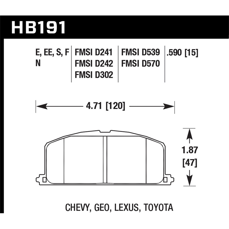 Hawk | HP Plus Disc Brake Pad - Celica / Corolla / MR2 1984-1995