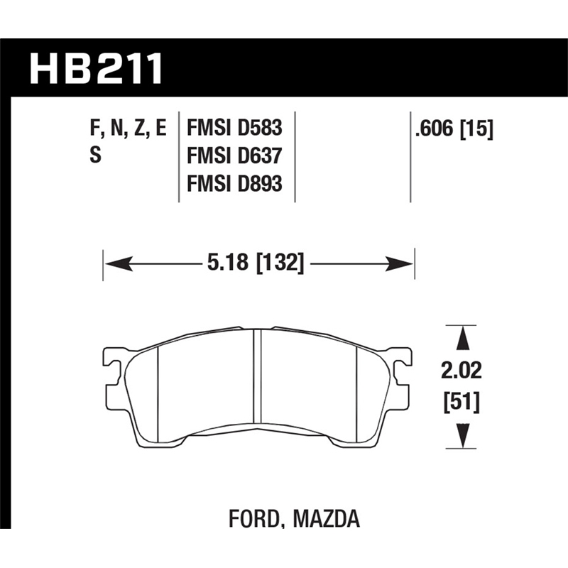 Hawk | HT-10 Disc Brake Pad - Protege5 Base 2.0L 2002-2003