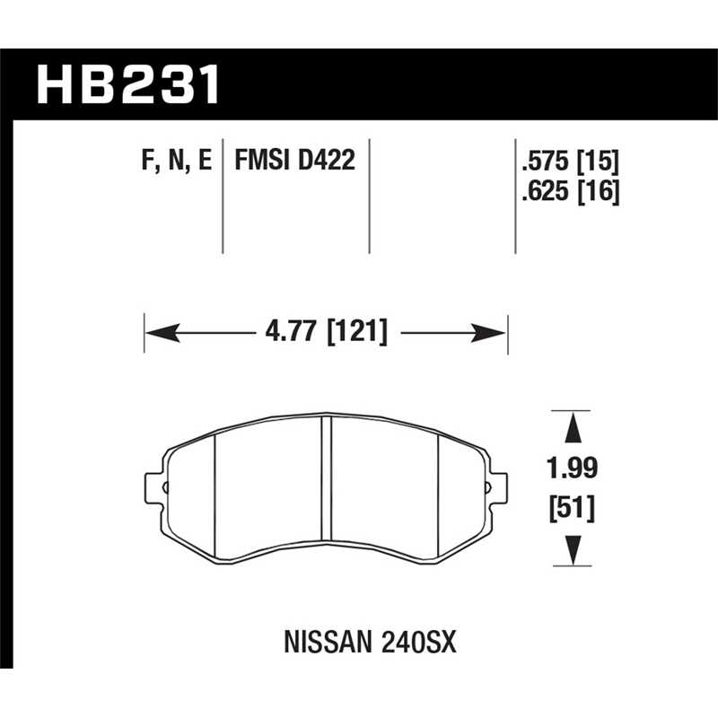 Hawk | HP Plus Disc Brake Pad - 240SX 2.4L 1989-1996
