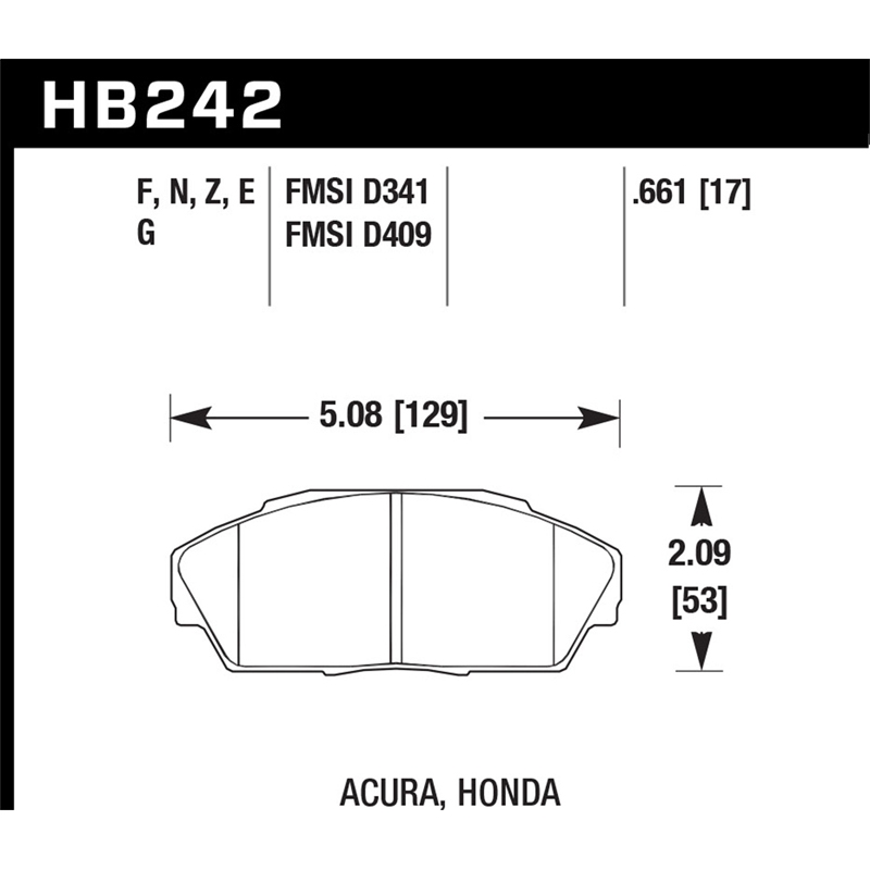 Hawk | DTC-60 Disc Brake Pad - Integra / Civic / Prelude 1988-1993