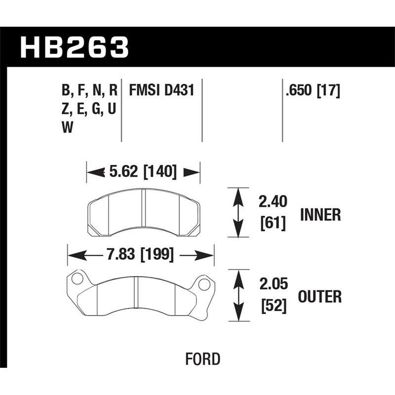 Hawk | HPS Disc Brake Pad - Mustang GT / LX 4.9L 1987-1993