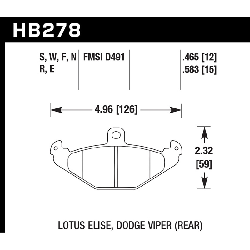 Hawk | HPS Disc Brake Pad - Viper 8.0L 1992-2000