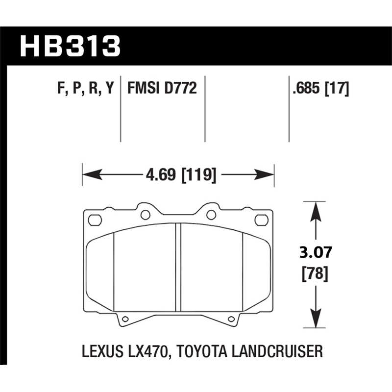 Hawk | LTS Disc Brake Pad - LX470 Base 4.7L 2000-2007