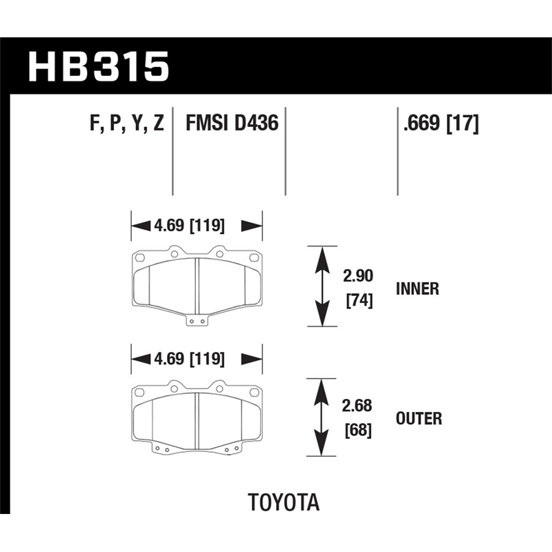 Hawk | LTS Disc Brake Pad - 4Runner / Tacoma 1990-2004