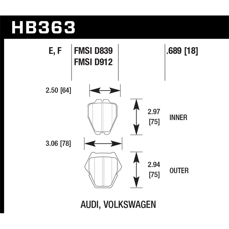 Hawk | HPS Disc Brake Pad - Audi / Volkswagen 2000-2005