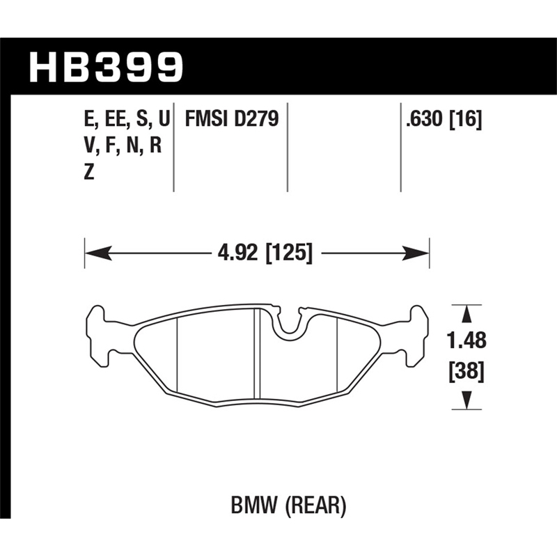 Hawk | DTC-60 Disc Brake Pad - BMW 1.8L / 2.5L 1990-1991