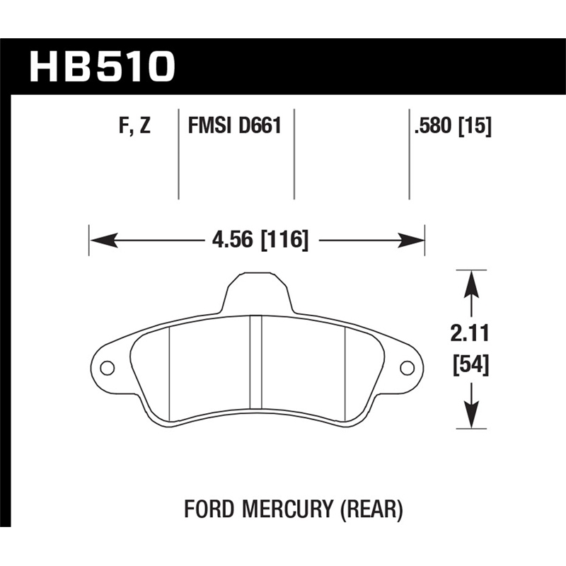 Hawk | HPS Disc Brake Pad - Contour / Mystique 2.0L / 2.5L 2000