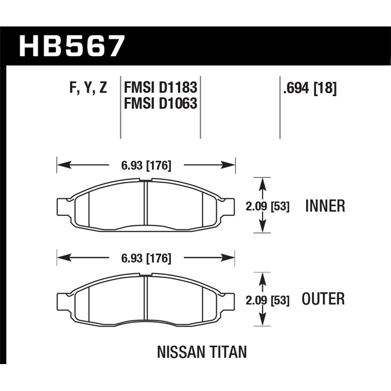 Hawk | LTS Disc Brake Pad - QX56 / Armada / Titan 5.6L 2004-2007